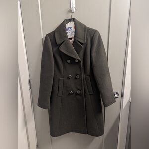 Kate Spade Women's Double-Breasted Coat - Olive green Medium
